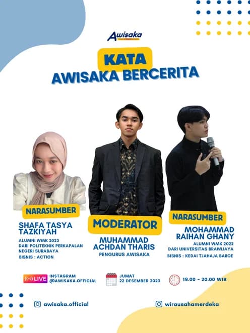 Poster narasumber dan moderator edisi 22 Desember 2023